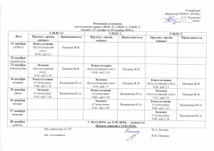 Расписание экзаменов в группах 1-38ЛС-11, 2-38ЛС-1, 2-38ЛС-2