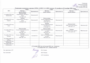 Расписание экзаменов в группах 2-09АС, 2-10ЗС-11, 2-10ЗС