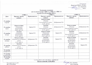 Расписание экзаменов в группах 2-38БС-1,2, 1-38БС-11