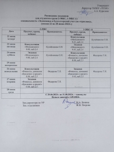 Расписание экзаменов в группах 2-38БС, 1-38БС-11